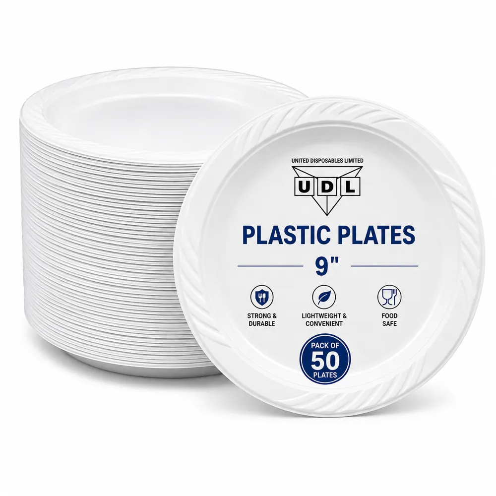 PP White Plain Luncheon Plates-Splendore