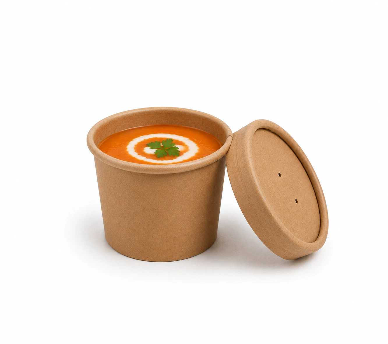 White Soup Containers+Lids